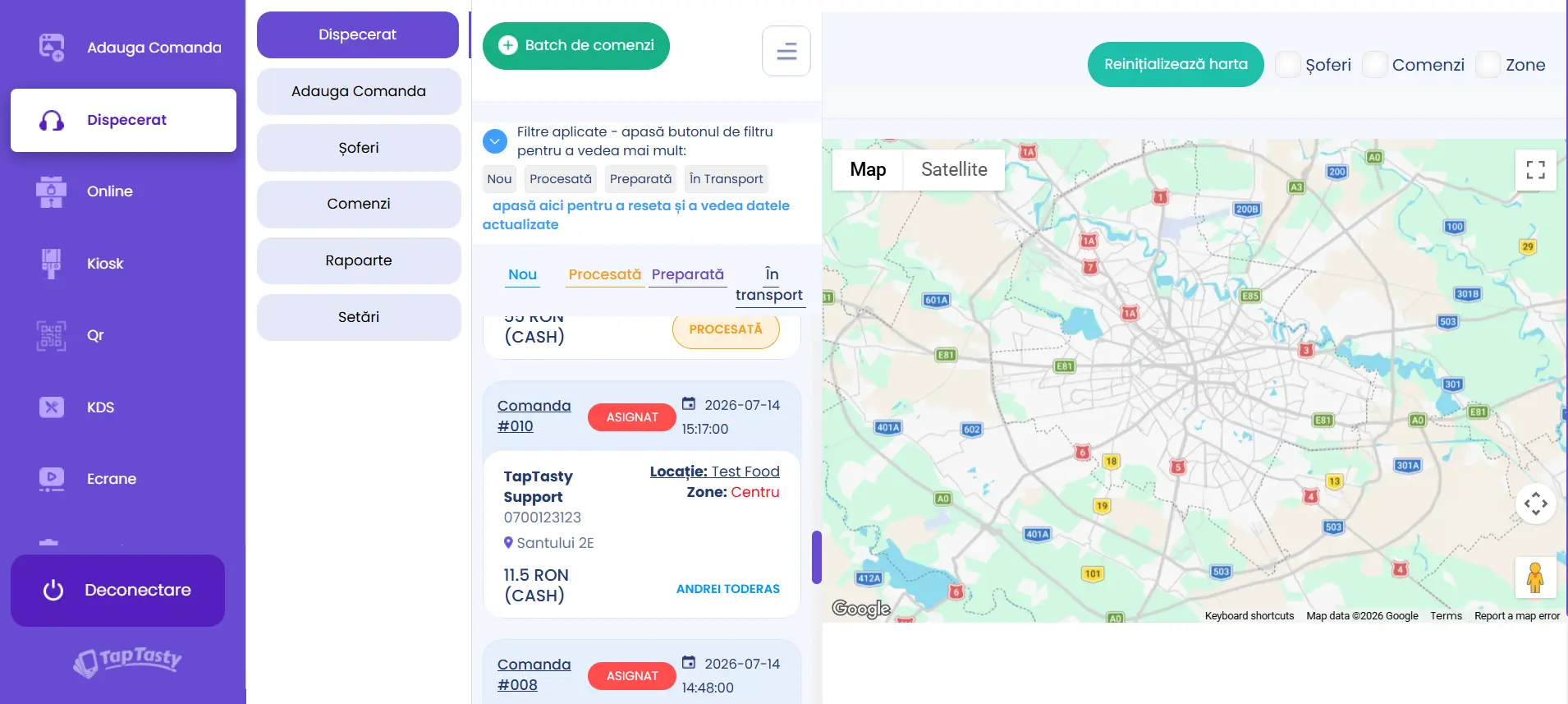 soft delivery pentru restaurante TapTasty