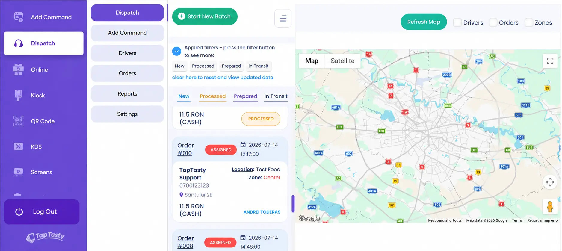 restaurant delivery software