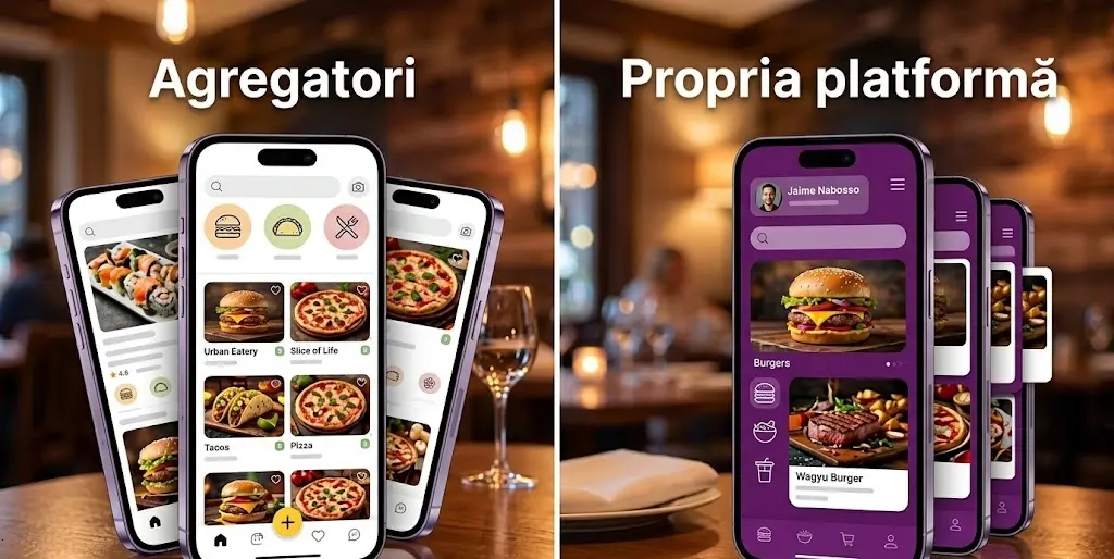 comparație între marketplace pentru restaurante și platforma proprie pentru comenzi online
