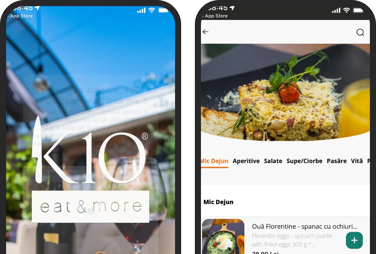Aplicația mobilă K10 realizată cu TapTasty