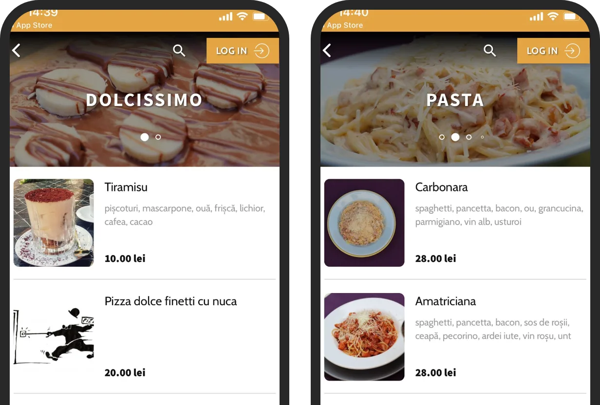Aplicația mobilă Pizza Charlie realizată cu TapTasty