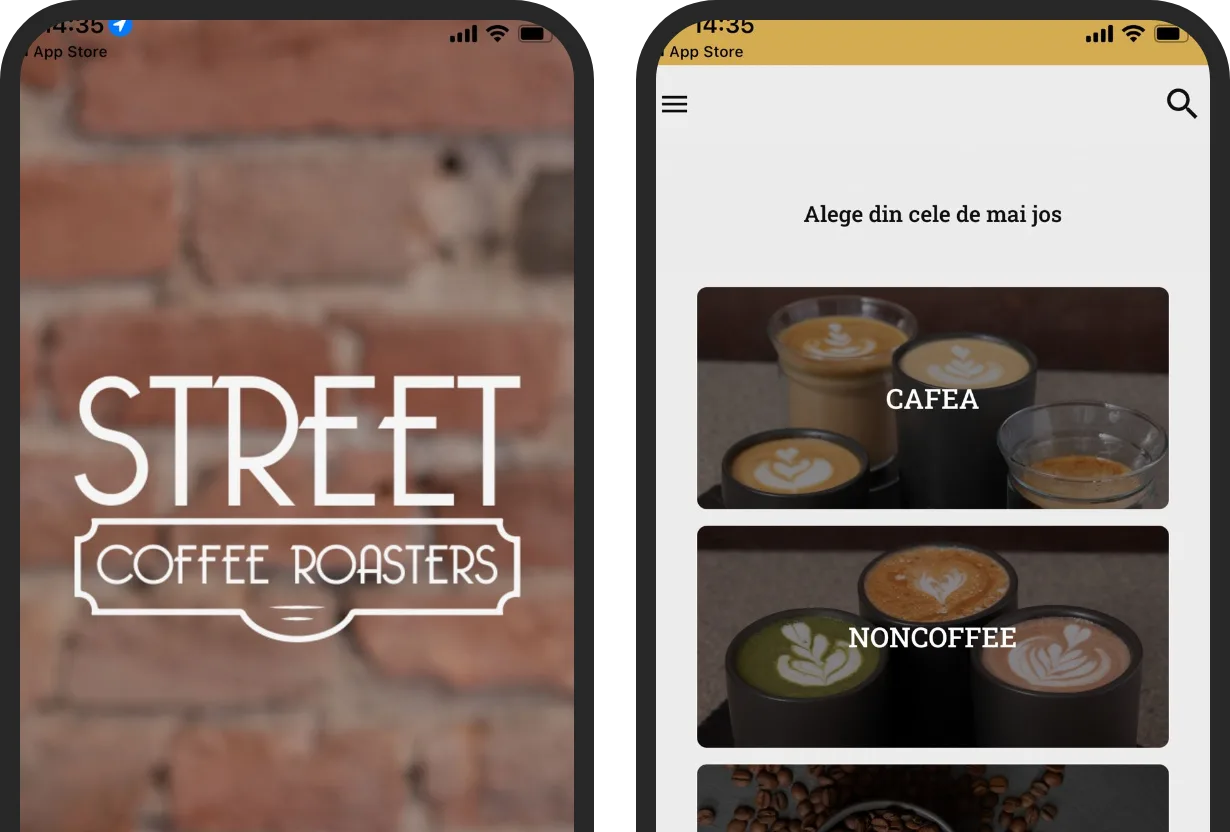 Aplicația mobilă Street Coffee Roasters realizată cu TapTasty