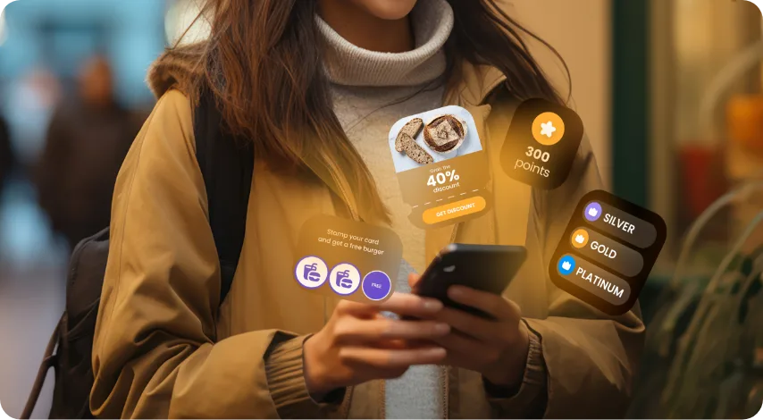 TapTasty loyalty and marketing tools on a customer phone
